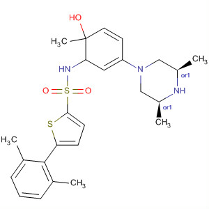 874957-91-2  2-Thiophenesulfonamide,5-(2,6-dimethylphenyl)-N-[5-[(3R,5S)-3,5-dimethyl-1-piperazinyl]-2-methoxyphenyl]-, rel-
