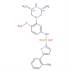 874958-08-4  2-Thiophenesulfonamide,N-[3-[(3R,5S)-3,5-dimethyl-1-piperazinyl]-4-methoxyphenyl]-5-(2-methylphenyl)-, rel-