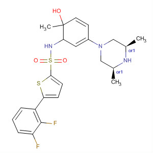 874958-49-3  2-Thiophenesulfonamide,5-(2,3-difluorophenyl)-N-[5-[(3R,5S)-3,5-dimethyl-1-piperazinyl]-2-methoxyphenyl]-, rel-