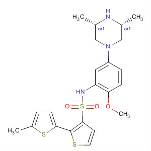 874958-50-6  [2,2'-Bithiophene]-5-sulfonamide,N-[5-[(3R,5S)-3,5-dimethyl-1-piperazinyl]-2-methoxyphenyl]-5'-methyl-,rel-