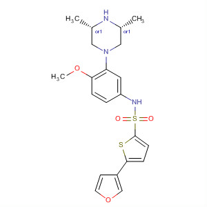 874958-52-8  2-Thiophenesulfonamide,N-[3-[(3R,5S)-3,5-dimethyl-1-piperazinyl]-4-methoxyphenyl]-5-(3-furanyl)-, rel-