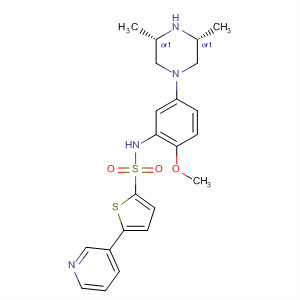 874959-09-8  2-Thiophenesulfonamide,N-[5-[(3R,5S)-3,5-dimethyl-1-piperazinyl]-2-methoxyphenyl]-5-(3-pyridinyl)-, rel-