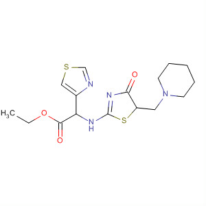 874967-72-3  4-Thiazoleacetic acid,2-[[4,5-dihydro-4-oxo-5-(1-piperidinylmethyl)-2-thiazolyl]amino]-, ethylester