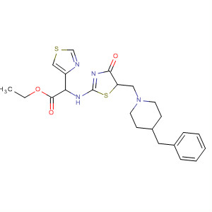 874967-78-9  4-Thiazoleacetic acid,2-[[4,5-dihydro-4-oxo-5-[[4-(phenylmethyl)-1-piperidinyl]methyl]-2-thiazolyl]amino]-, ethyl ester
