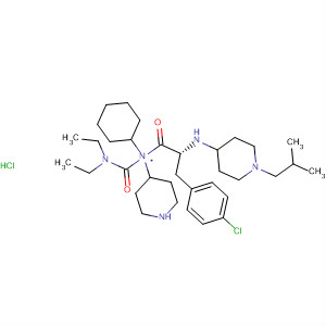 874985-19-0  4-Piperidinamine,1-[(2R)-3-(4-chlorophenyl)-2-[[1-(2-methylpropyl)-4-piperidinyl]amino]-1-oxopropyl]-N-cyclohexyl-N-[(diethylamino)carbonyl]-, hydrochloride