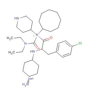 874985-63-4  4-Piperidinamine,1-[(2R)-2-[(cis-4-aminocyclohexyl)amino]-3-(4-chlorophenyl)-1-oxopropyl]-N-cyclooctyl-N-[(diethylamino)carbonyl]-