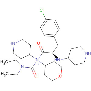 874985-91-8  4-Piperidinamine,1-[(2R)-3-(4-chlorophenyl)-1-oxo-2-(4-piperidinylamino)propyl]-N-[(diethylamino)carbonyl]-N-(tetrahydro-2H-pyran-4-yl)-
