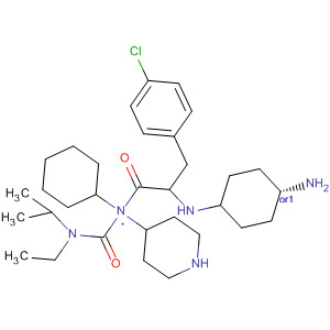 874985-95-2  4-Piperidinamine,1-[(2R)-2-[(cis-4-aminocyclohexyl)amino]-3-(4-chlorophenyl)-1-oxopropyl]-N-cyclohexyl-N-[[ethyl(1-methylethyl)amino]carbonyl]-