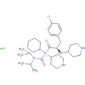 874986-00-2  4-Piperidinamine,N-[[bis(1-methylethyl)amino]carbonyl]-1-[(2R)-3-(4-chlorophenyl)-1-oxo-2-(4-piperidinylamino)propyl]-N-cyclohexyl-, hydrochloride