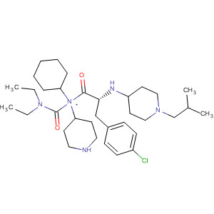 874989-72-7  4-Piperidinamine,1-[(2R)-3-(4-chlorophenyl)-2-[[1-(2-methylpropyl)-4-piperidinyl]amino]-1-oxopropyl]-N-cyclohexyl-N-[(diethylamino)carbonyl]-