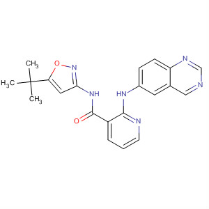 875003-01-3  3-Pyridinecarboxamide,N-[5-(1,1-dimethylethyl)-3-isoxazolyl]-2-(6-quinazolinylamino)-