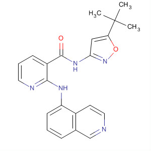 875003-02-4  3-Pyridinecarboxamide,N-[5-(1,1-dimethylethyl)-3-isoxazolyl]-2-(5-isoquinolinylamino)-