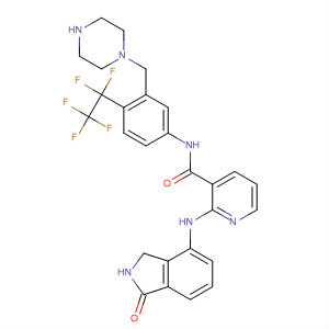 875003-05-7  3-Pyridinecarboxamide,2-[(2,3-dihydro-1-oxo-1H-isoindol-4-yl)amino]-N-[4-(pentafluoroethyl)-3-(1-piperazinylmethyl)phenyl]-