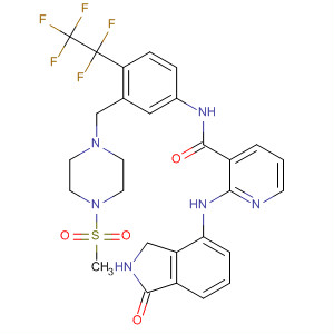 875003-07-9  3-Pyridinecarboxamide,2-[(2,3-dihydro-1-oxo-1H-isoindol-4-yl)amino]-N-[3-[[4-(methylsulfonyl)-1-piperazinyl]methyl]-4-(pentafluoroethyl)phenyl]-
