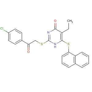 875094-46-5  4(1H)-Pyrimidinone,2-[[2-(4-chlorophenyl)-2-oxoethyl]thio]-5-ethyl-6-(1-naphthalenylthio)-