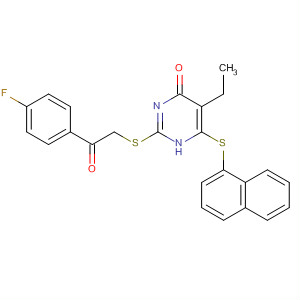 875094-49-8  4(1H)-Pyrimidinone,5-ethyl-2-[[2-(4-fluorophenyl)-2-oxoethyl]thio]-6-(1-naphthalenylthio)-