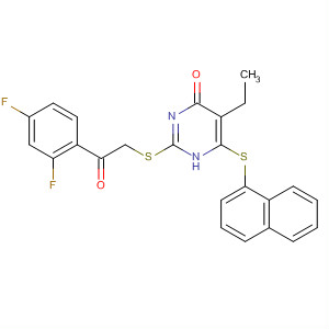 875094-52-3  4(1H)-Pyrimidinone,2-[[2-(2,4-difluorophenyl)-2-oxoethyl]thio]-5-ethyl-6-(1-naphthalenylthio)-