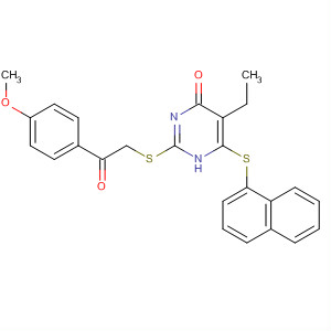 875094-55-6  4(1H)-Pyrimidinone,5-ethyl-2-[[2-(4-methoxyphenyl)-2-oxoethyl]thio]-6-(1-naphthalenylthio)-