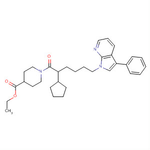 875100-91-7  4-Piperidinecarboxylic acid,1-[2-cyclopentyl-1-oxo-6-(3-phenyl-1H-pyrrolo[2,3-b]pyridin-1-yl)hexyl]-,ethyl ester