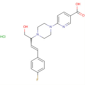 875138-75-3  3-Pyridinecarboxylic acid,6-[4-[3-(4-fluorophenyl)-1-(hydroxymethyl)-2-propenyl]-1-piperazinyl]-,monohydrochloride