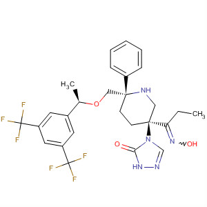 873946-86-2  3H-1,2,4-Triazol-3-one,4-[(3S,6S)-6-[[(1R)-1-[3,5-bis(trifluoromethyl)phenyl]ethoxy]methyl]-3-[1-(hydroxyimino)propyl]-6-phenyl-3-piperidinyl]-2,4-dihydro-