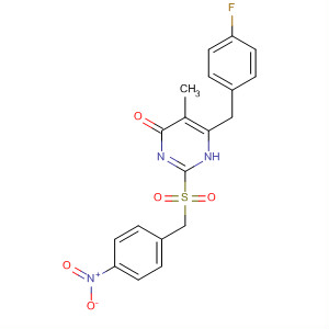 874113-81-2  4(1H)-Pyrimidinone,6-[(4-fluorophenyl)methyl]-5-methyl-2-[[(4-nitrophenyl)methyl]sulfonyl]-