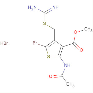 874116-75-3  3-Thiophenecarboxylic acid,2-(acetylamino)-4-[[(aminoiminomethyl)thio]methyl]-5-bromo-, methylester, monohydrobromide