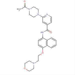 874131-41-6  4-Pyridinecarboxamide,2-(4-acetyl-1-piperazinyl)-N-[4-[2-(4-morpholinyl)ethoxy]-1-naphthalenyl]-
