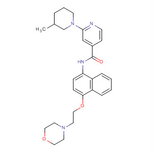 874131-42-7  4-Pyridinecarboxamide,2-(3-methyl-1-piperidinyl)-N-[4-[2-(4-morpholinyl)ethoxy]-1-naphthalenyl]-