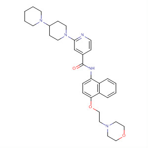 874134-76-6  4-Pyridinecarboxamide,2-[1,4'-bipiperidin]-1'-yl-N-[4-[2-(4-morpholinyl)ethoxy]-1-naphthalenyl]-