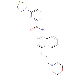 874134-83-5  2-Pyridinecarboxamide,N-[4-[2-(4-morpholinyl)ethoxy]-1-naphthalenyl]-6-(3-thiazolidinyl)-