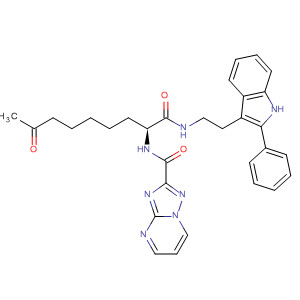 874155-21-2  [1,2,4]Triazolo[1,5-a]pyrimidine-2-carboxamide,N-[(1S)-7-oxo-1-[[[2-(2-phenyl-1H-indol-3-yl)ethyl]amino]carbonyl]octyl]-