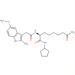874155-24-5  1H-Indole-3-acetamide,N-[(1S)-1-[(cyclopentylamino)carbonyl]-7-oxooctyl]-5-methoxy-2-methyl-