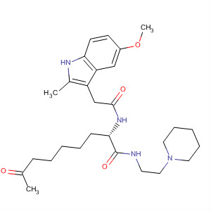 874155-36-9  1H-Indole-3-acetamide,5-methoxy-2-methyl-N-[(1S)-7-oxo-1-[[[2-(1-piperidinyl)ethyl]amino]carbonyl]octyl]-