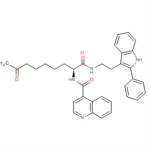 874155-47-2  4-Quinolinecarboxamide,N-[(1S)-7-oxo-1-[[[2-(2-phenyl-1H-indol-3-yl)ethyl]amino]carbonyl]octyl]-