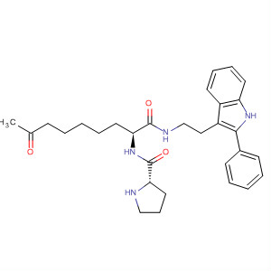 874155-72-3  2-Pyrrolidinecarboxamide,N-[(1S)-7-oxo-1-[[[2-(2-phenyl-1H-indol-3-yl)ethyl]amino]carbonyl]octyl]-,(2S)-