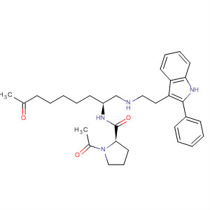 874155-83-6  2-Pyrrolidinecarboxamide,1-acetyl-N-[(1S)-7-oxo-1-[[[2-(2-phenyl-1H-indol-3-yl)ethyl]amino]carbonyl]octyl]-, (2R)-