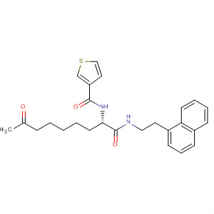 874157-59-2  3-Thiophenecarboxamide,N-[(1S)-1-[[[2-(1-naphthalenyl)ethyl]amino]carbonyl]-7-oxooctyl]-