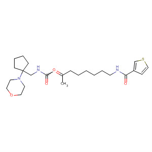 874157-70-7  3-Thiophenecarboxamide,N-[(1S)-1-[[[[1-(4-morpholinyl)cyclopentyl]methyl]amino]carbonyl]-7-oxooctyl]-
