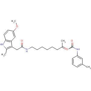 874157-82-1  1H-Indole-3-acetamide,5-methoxy-2-methyl-N-[(1S)-1-[[(3-methylphenyl)amino]carbonyl]-7-oxooctyl]-
