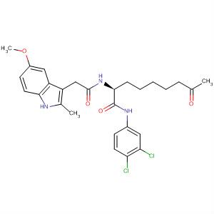 874157-89-8  1H-Indole-3-acetamide,N-[(1S)-1-[[(3,4-dichlorophenyl)amino]carbonyl]-7-oxooctyl]-5-methoxy-2-methyl-