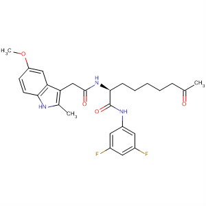 874157-99-0  1H-Indole-3-acetamide,N-[(1S)-1-[[(3,5-difluorophenyl)amino]carbonyl]-7-oxooctyl]-5-methoxy-2-methyl-