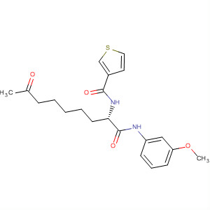874158-10-8  3-Thiophenecarboxamide,N-[(1S)-1-[[(3-methoxyphenyl)amino]carbonyl]-7-oxooctyl]-