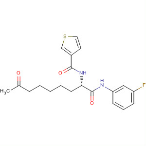 874158-28-8  3-Thiophenecarboxamide,N-[(1S)-1-[[(3-fluorophenyl)amino]carbonyl]-7-oxooctyl]-