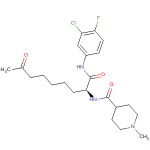 874158-43-7  4-Piperidinecarboxamide,N-[(1S)-1-[[(3-chloro-4-fluorophenyl)amino]carbonyl]-7-oxooctyl]-1-methyl-