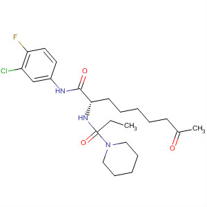 874158-74-4  1-Piperidinepropanamide,N-[(1S)-1-[[(3-chloro-4-fluorophenyl)amino]carbonyl]-7-oxooctyl]-