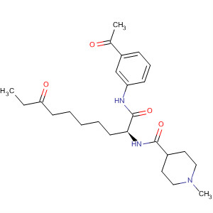 874159-39-4  4-Piperidinecarboxamide,N-[(1S)-1-[[(3-acetylphenyl)amino]carbonyl]-7-oxononyl]-1-methyl-