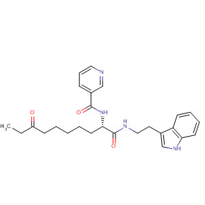 874159-86-1  3-Pyridinecarboxamide,N-[(1S)-1-[[[2-(1H-indol-3-yl)ethyl]amino]carbonyl]-7-oxononyl]-