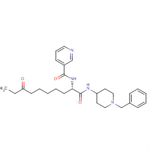 874160-07-3  3-Pyridinecarboxamide,N-[(1S)-7-oxo-1-[[[1-(phenylmethyl)-4-piperidinyl]amino]carbonyl]nonyl]-