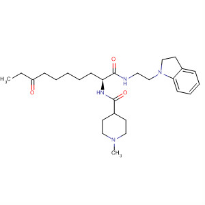 874160-31-3  4-Piperidinecarboxamide,N-[(1S)-1-[[[2-(2,3-dihydro-1H-indol-1-yl)ethyl]amino]carbonyl]-7-oxononyl]-1-methyl-